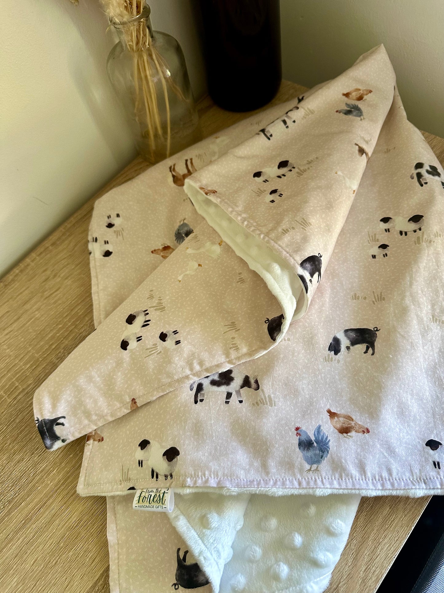 Watercolour Farm Minky Blanket