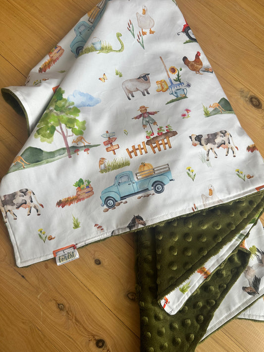 On the Farm Minky Blanket