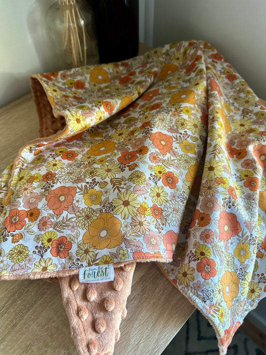 Paloma Orange Minky Blanket