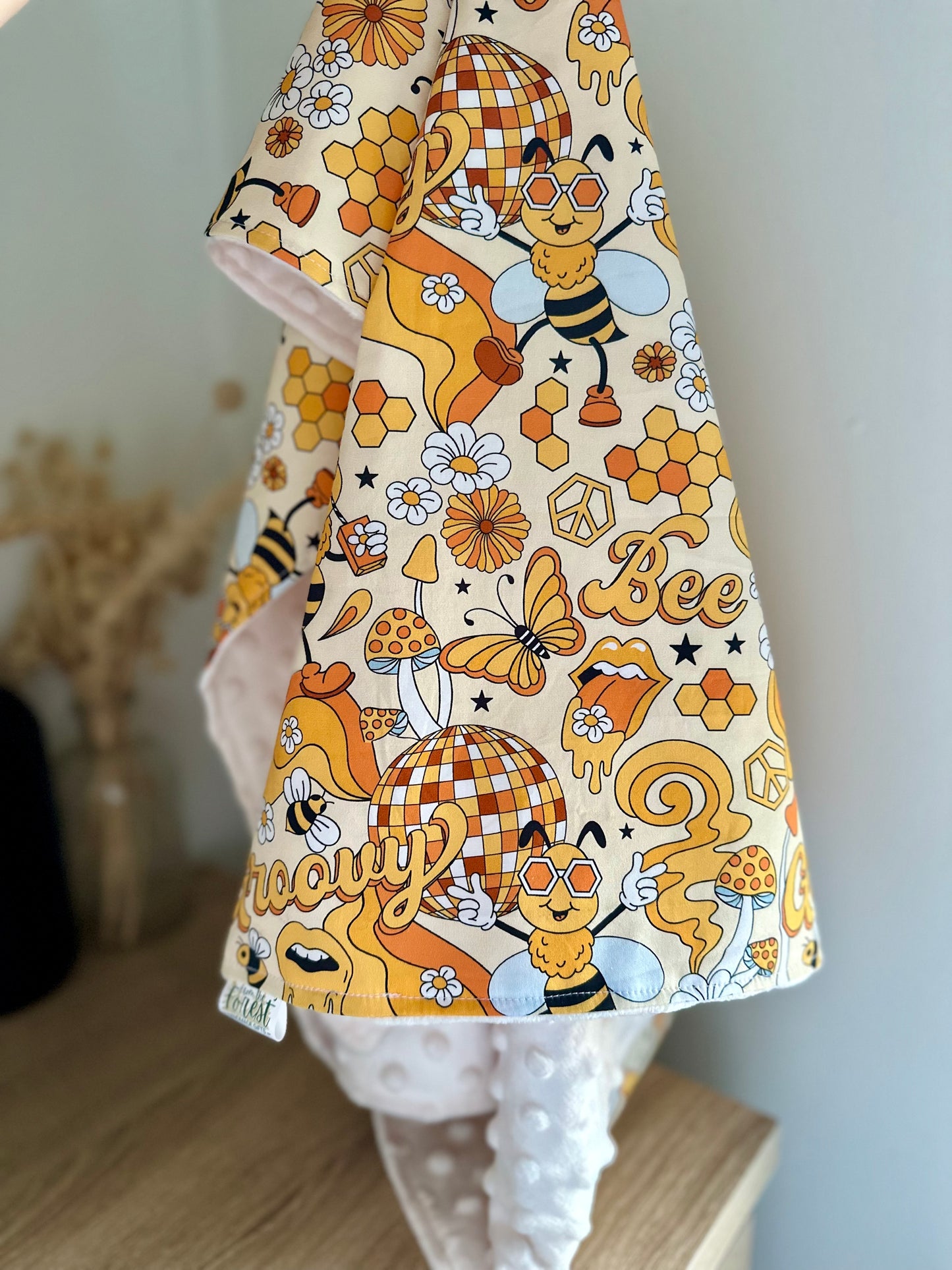 Retro Bee Minky Blanket