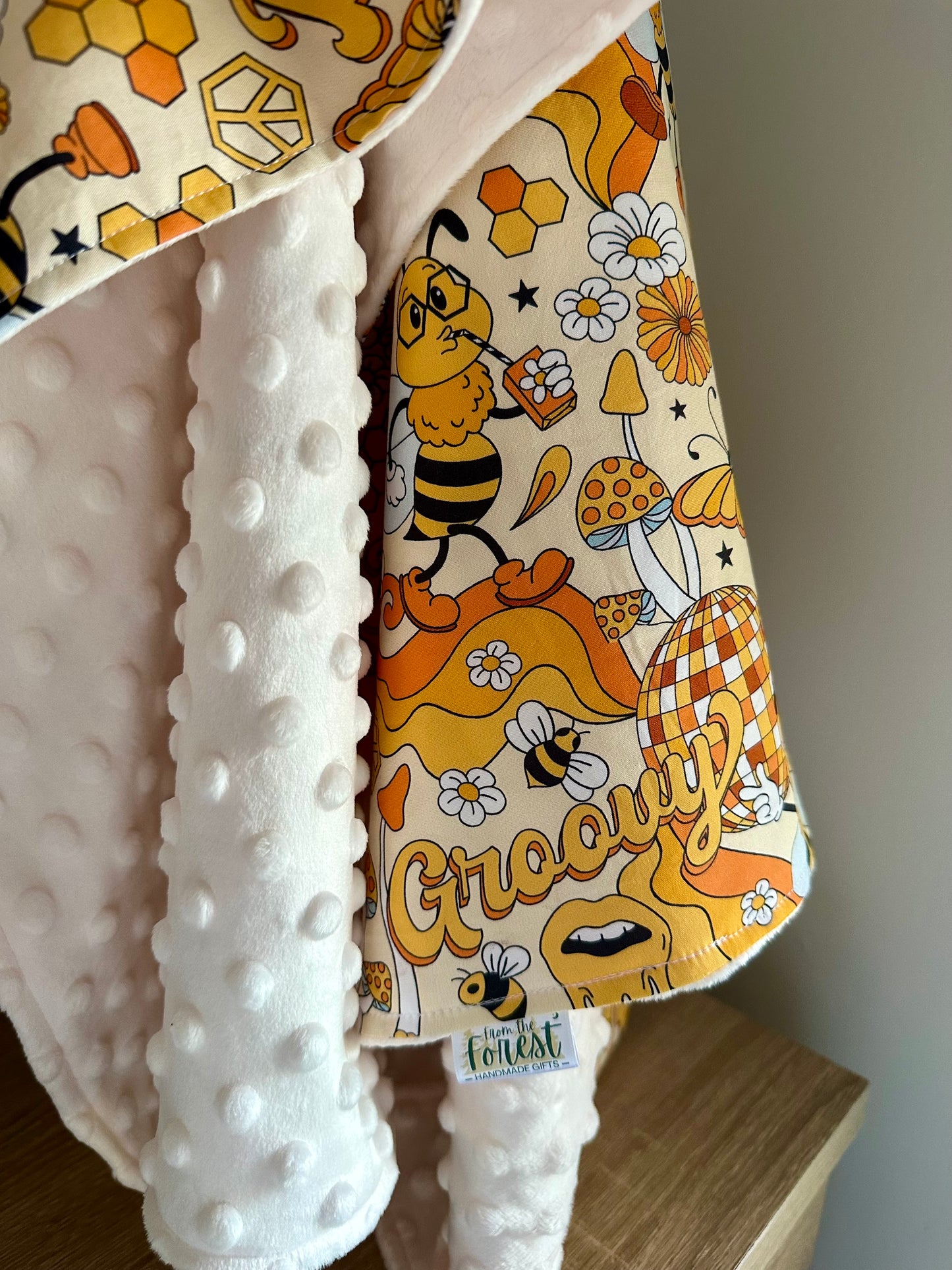 Retro Bee Minky Blanket