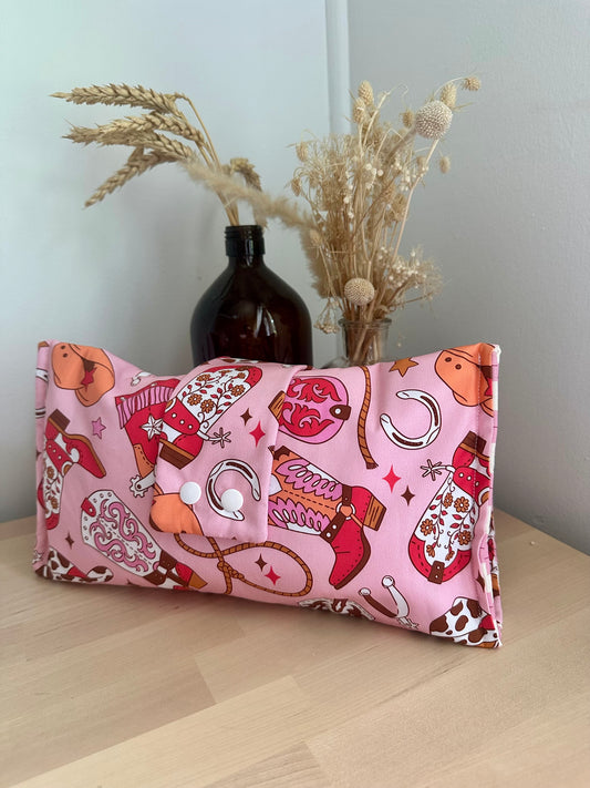 Pink Boots Nappy Clutch