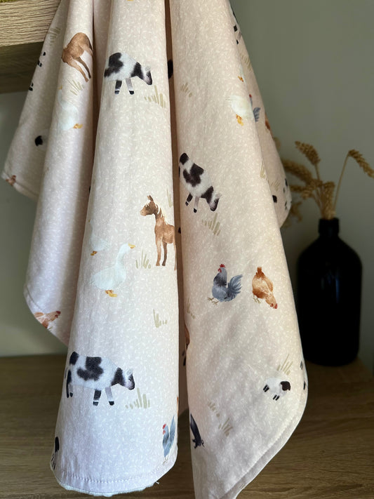 Watercolour Farm Minky Blanket